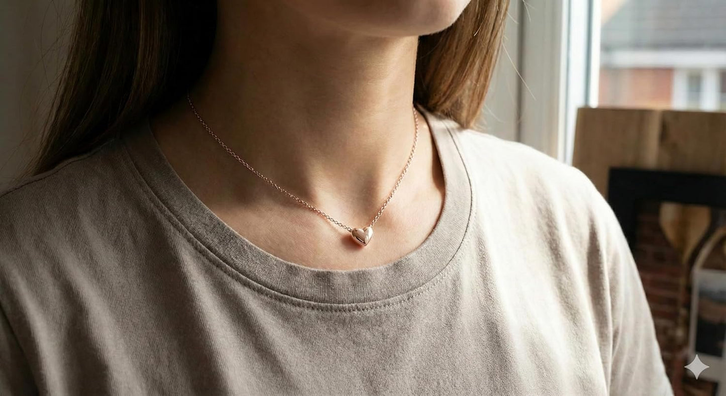 KIANJA Halskette 925 Sterling Silber mit Herzanhänger – Detailansicht